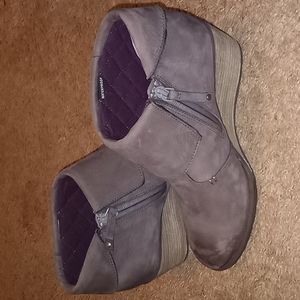 The North Face Brighton suede wedge grey ankle booties